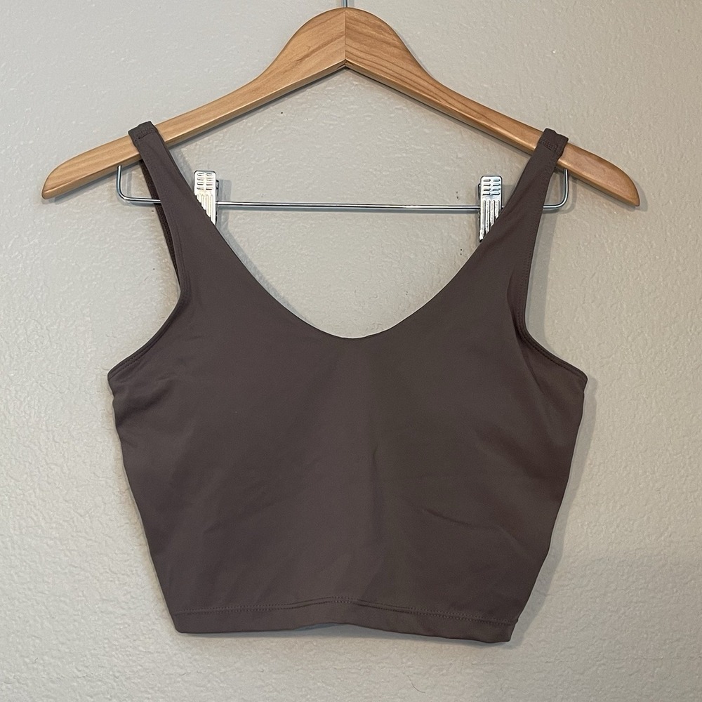 Yogalicious Lux Small Everyday Brown Long Line Sports Athletic Bra Tank Top